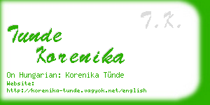 tunde korenika business card
